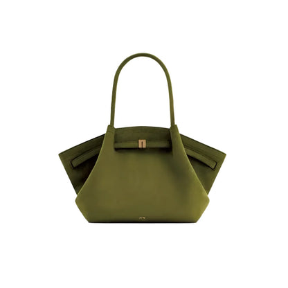 Women Micro Leather Suede Underarm Bag | French Shoulder Bag | Top-Handle Bag | Dumpling Bag Small olive green