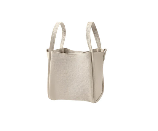 Women Leather Bucket Shoulder Bag | Large Capacity Handbag White