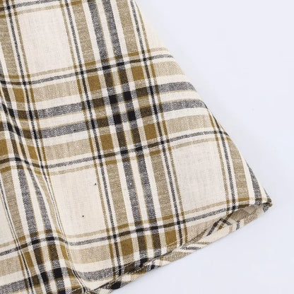Women Vintage Asymmetric Plaid Skirt | Long Skirt | Spring | A-Line | High Waist