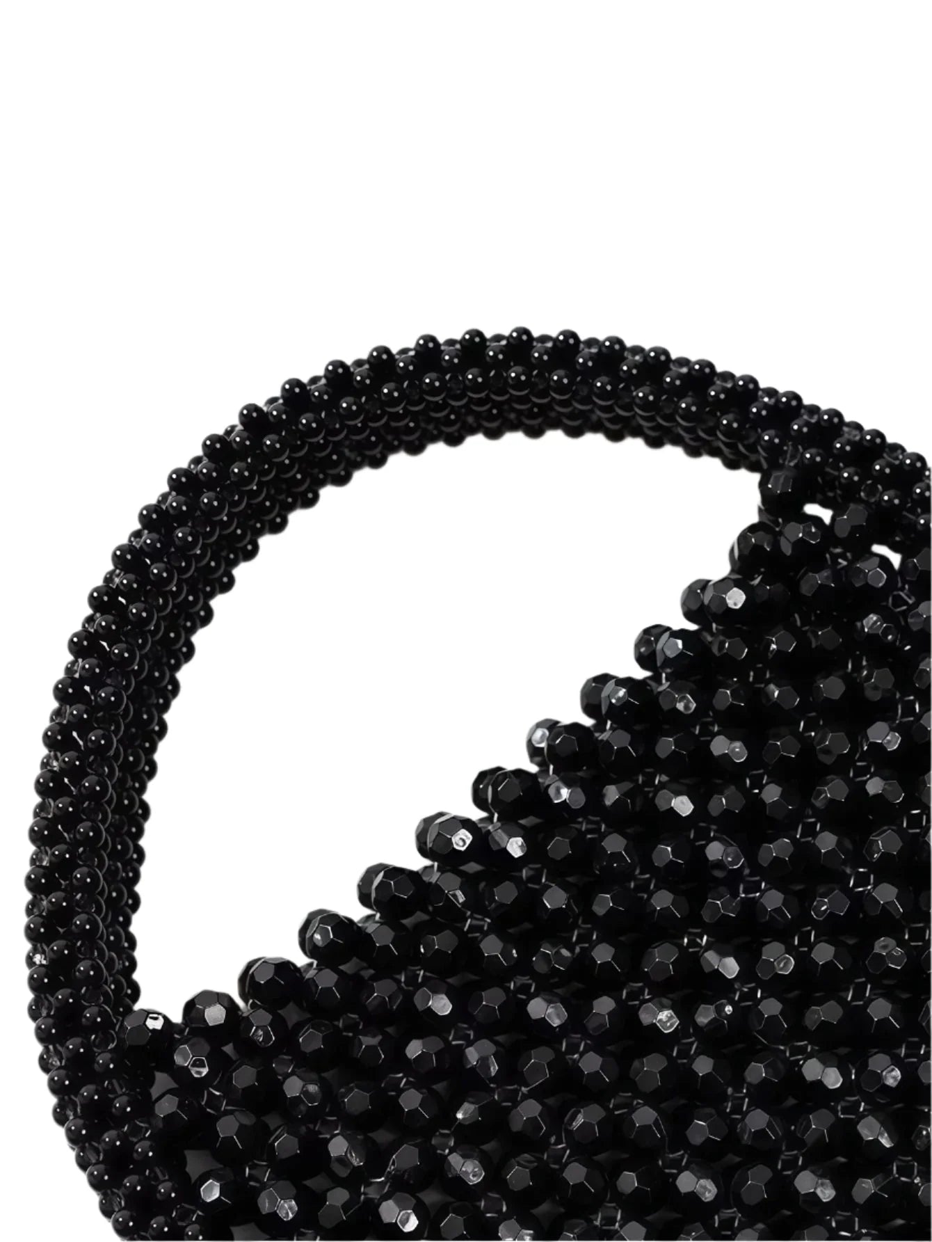 Women Hollow Hand-Made Metal Gold Beads Woven Handbag | Pearl Bag | Round Handbag