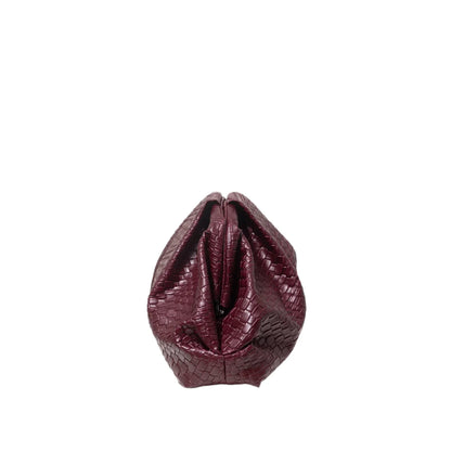 Women Vintage Leather Woven Pattern Clutch Bag | Large Capacity Purse