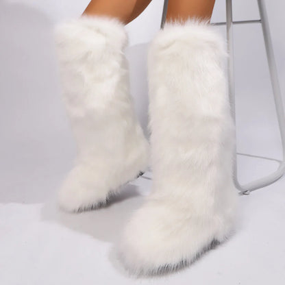 Women Over-The-Knee Boots | High Boots | Winter | Fur Snow Boots | Warm Boots | Non-Slip White