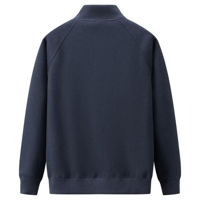 Men Plain Hoodieless Sweatshirt | Men Half Zip Pullover