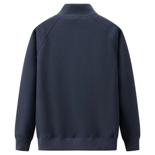 Men Plain Hoodieless Sweatshirt | Men Half Zip Pullover