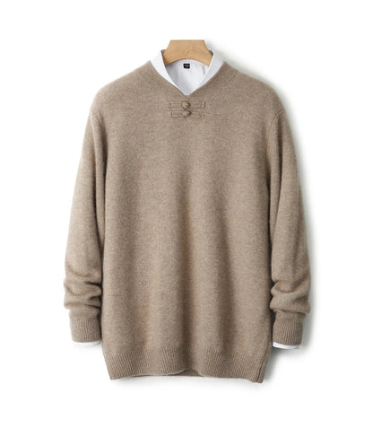Men Pure Merino Wool Sweater | Long Sleeves | Stand-Up Collar | Pullover | Warm | Mock Neck Sweater