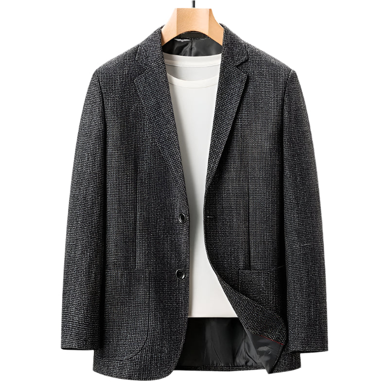 Men Plaid Blazer | Business Casual Party | Gentleman Suit Jacket Dark Gray