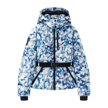 Women Winter Windproof Skiing Jacket | Padded Sport Parkas Jacket | Belt | Hooded | Thick | Warm | Pockets