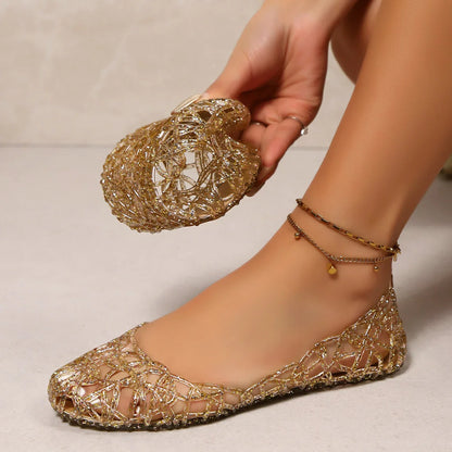 Women Hollow Jelly Shoes | Breathable | Summer | Flat Sandals | Casual Jelly Sandals