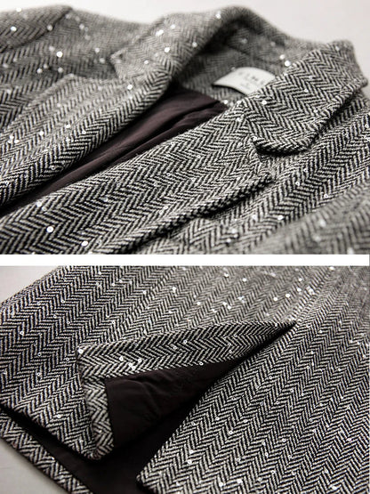 Wool Blend Blazer Women | Vintage Tailored Outerwear