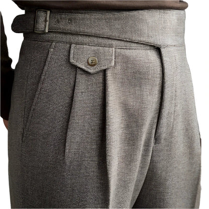 Men Retro Straight Pants | Old Money High Waist Pants | Office-Trousers | Dress Pants Khaki