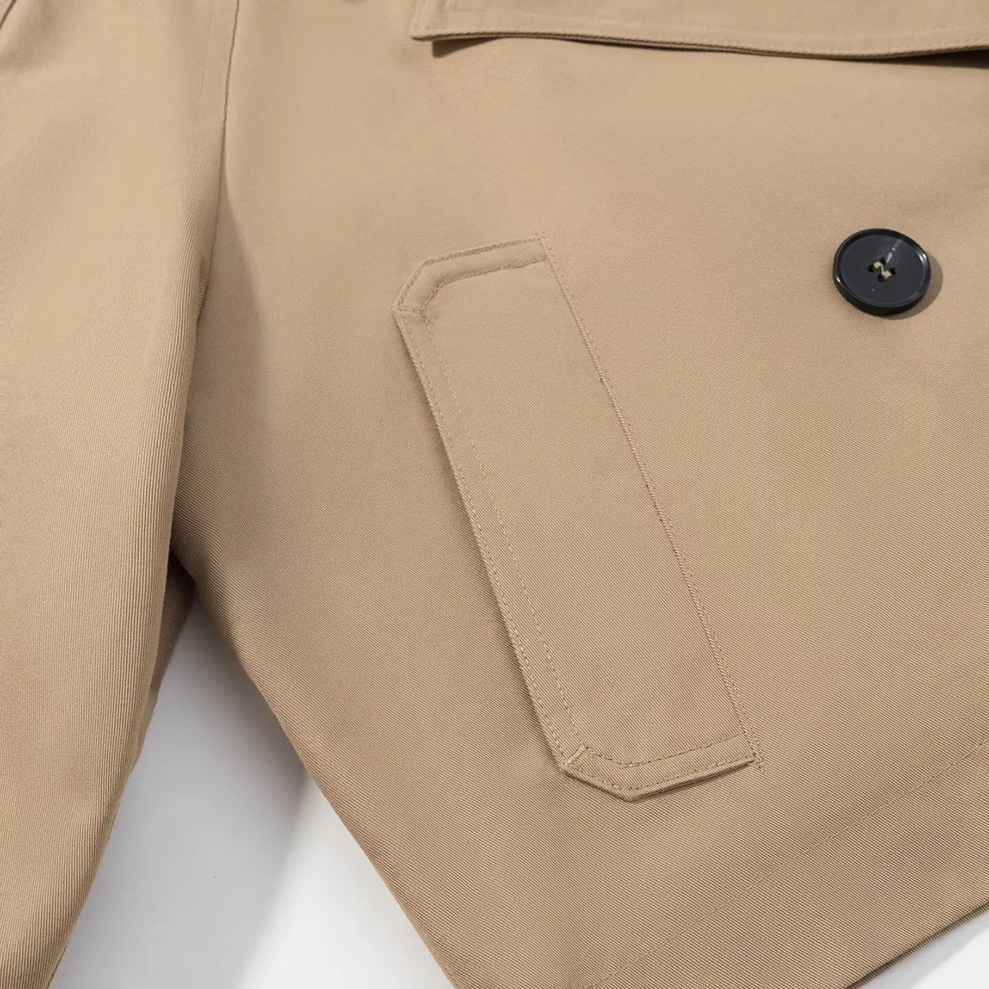 Women Cropped Trench Coat | Long Sleeve | Casual Classic