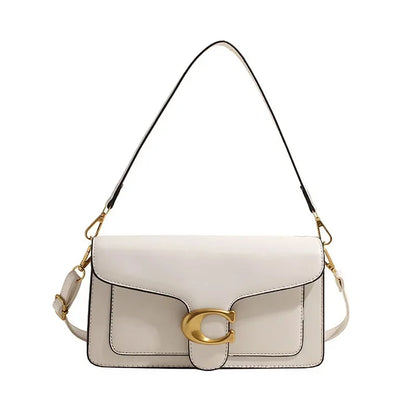 Women Leather Shoulder Bag | Underarm Bag | Crossbody Bag | Square Bag White