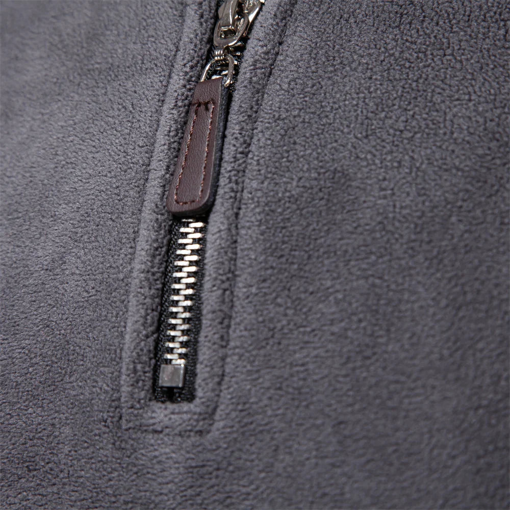 Men Warm Fleece Jacket | Men Soft Sweatshirt | Zipper Neck Pullover