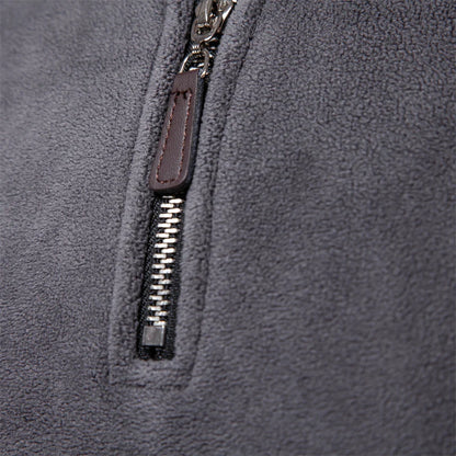Men Warm Fleece Jacket | Men Soft Sweatshirt | Zipper Neck Pullover