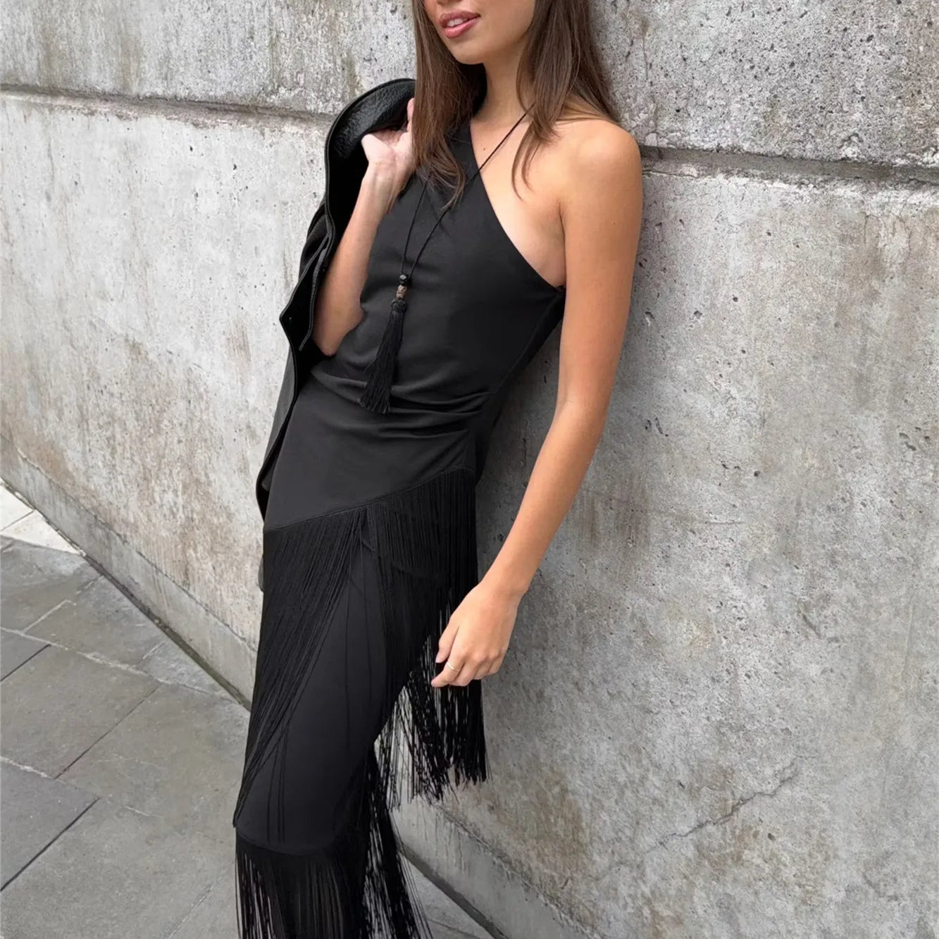 Women Tassel Top | Y2k | One Shoulder | Asymmetrical Fringed Hem Top | Summer