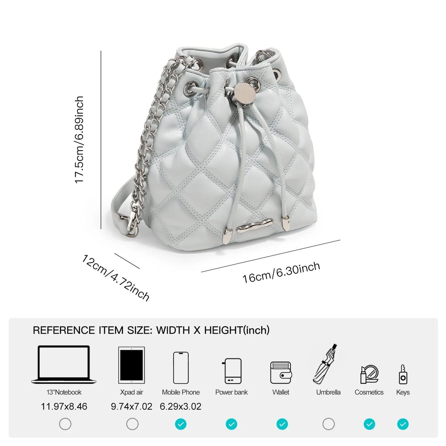 Women Classic Leather Bucket Bag | Lingge Chain Bag