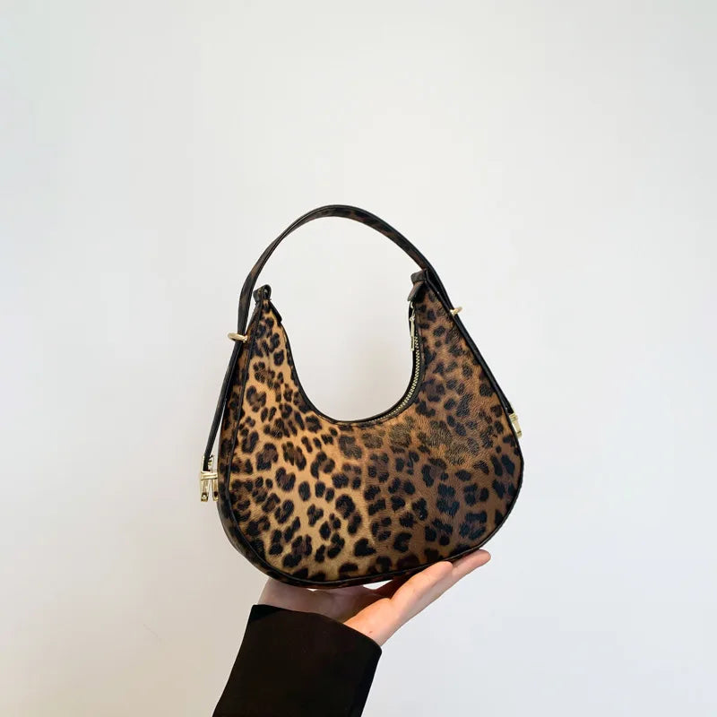 Women Leather Animal Print Underarm Bag | Shoulder Bag leopard
