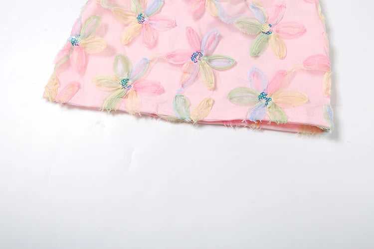 Women Floral Mini Skirt | Sequin Mesh Skirt | Summer | Party | Holiday