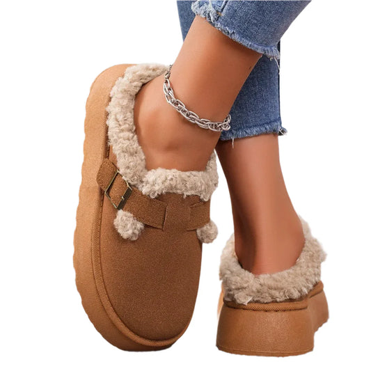 Women Plush Winter Platform Slippers | Women Snow Boots