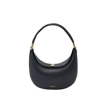 Women Half Moon Shoulder Bag | Luxury Leather Bag | Underarm Handbag | Crossbody Bag Black