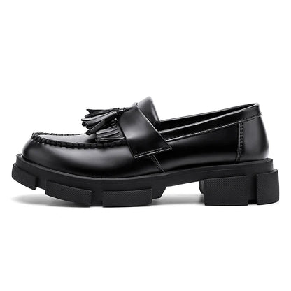 Men Leather Tassel Shoes | Black Loafers | Dress Shoes | Moccasin
