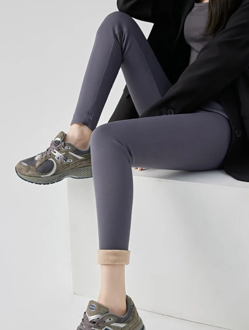Women Thick Fleece Leggings | Winter | Elastic Tight | Warm Shark Pants | High Waist | Slimming Yoga Leggings