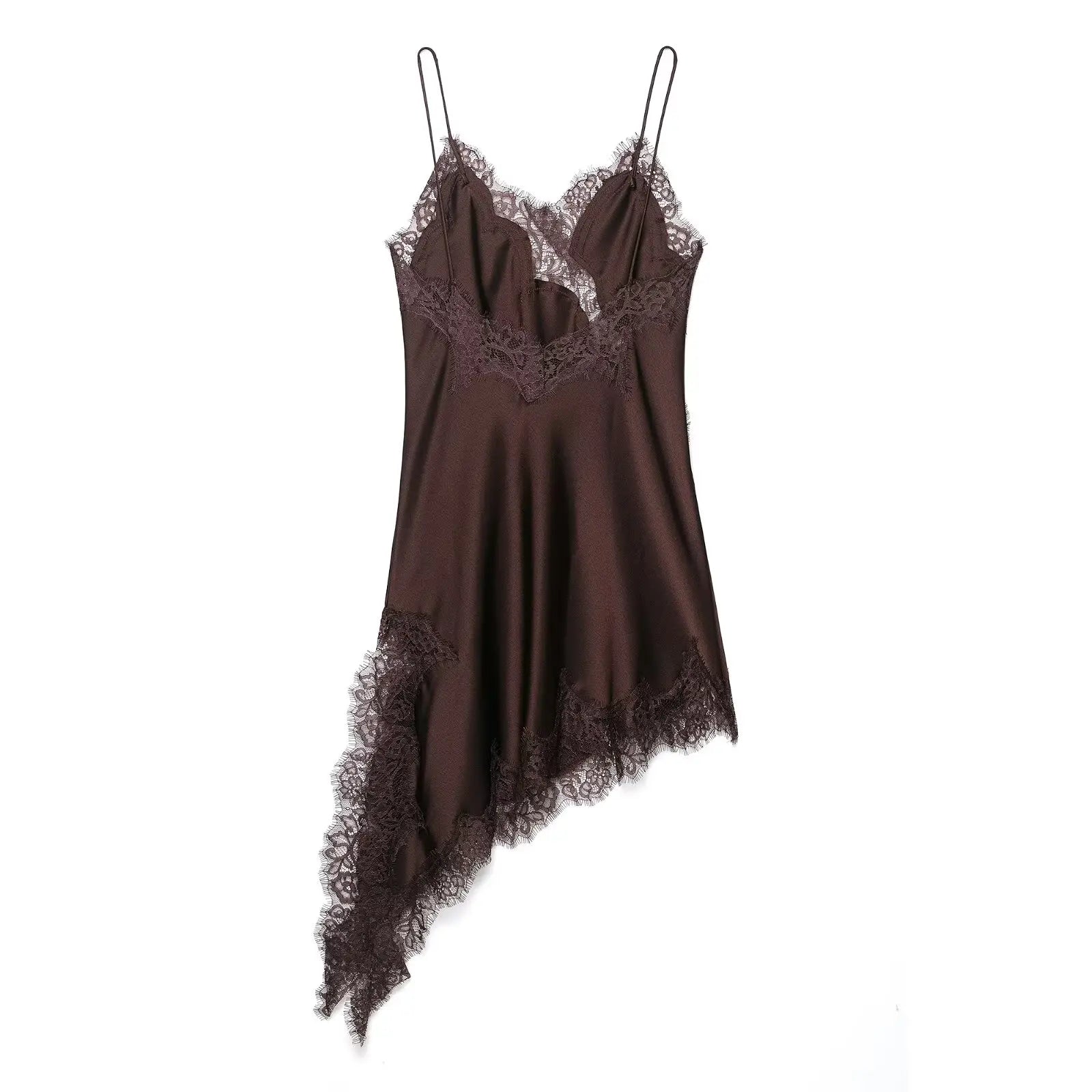 Women Satin Short Sling Dress | Sleeveless | Backless | Asymmetric Party Dress | Summer