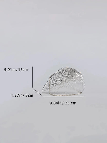 Women Retro Metal Large Shell Bag | Party Bag | Shoulder Bag | Crossbody Evening Bag | Clutch