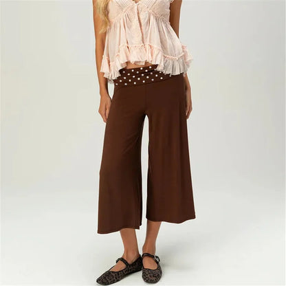Women Gaucho Pants | Low Rise | Cropped | Wide Leg Capri Pants | Summer