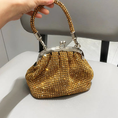 Women Rhinestones Clutch | Shiny Crystal Purse gold