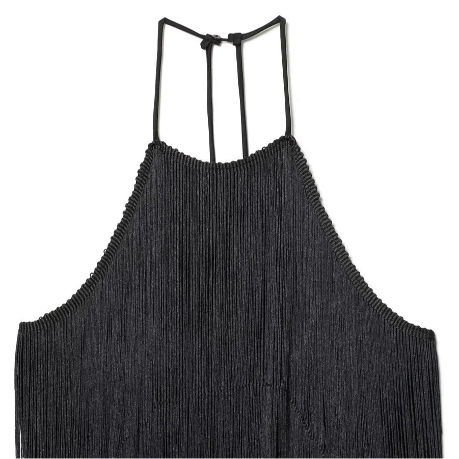 Women Long Tassel Top | Halter Neck | Sleeveless | Backless