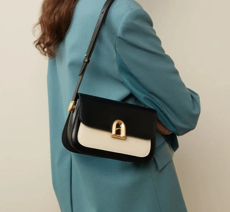 Women Retro Square Leather Bag | Crossbody Shoulder Bag