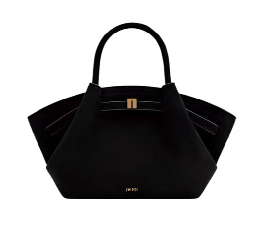 Women Micro Leather Suede Underarm Bag | French Shoulder Bag | Top-Handle Bag | Dumpling Bag Small black