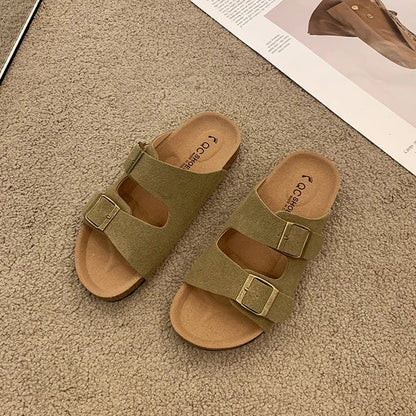 Solange | Women's Cushioned Slip-On Buckle Sandals