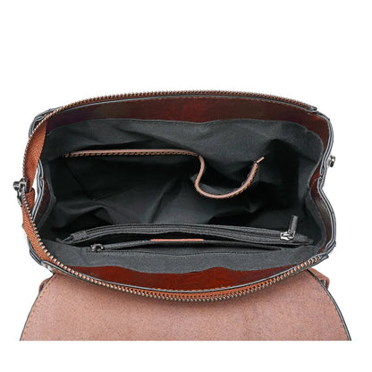 Women Square Genuine Leather Backpack | Anti-Theft Shoulder Bag