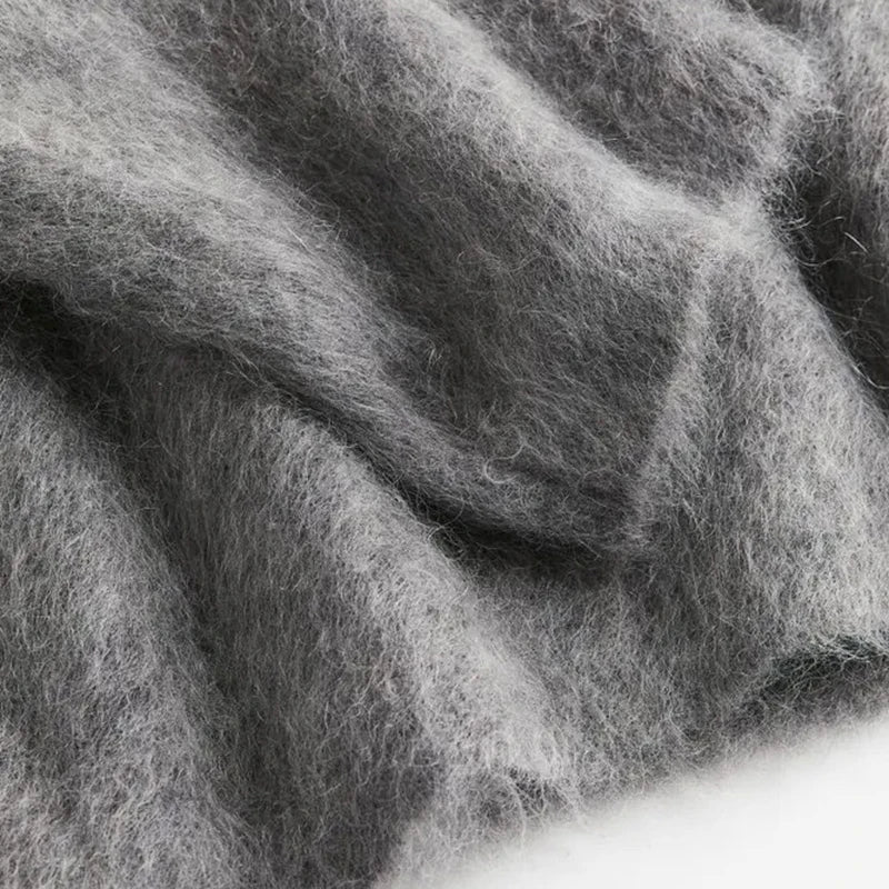 Women Casual Fuzzy Sweater | Pullover | Loose Knitted Sweater | Vintage Streetwear | Long Sleeve | Warm