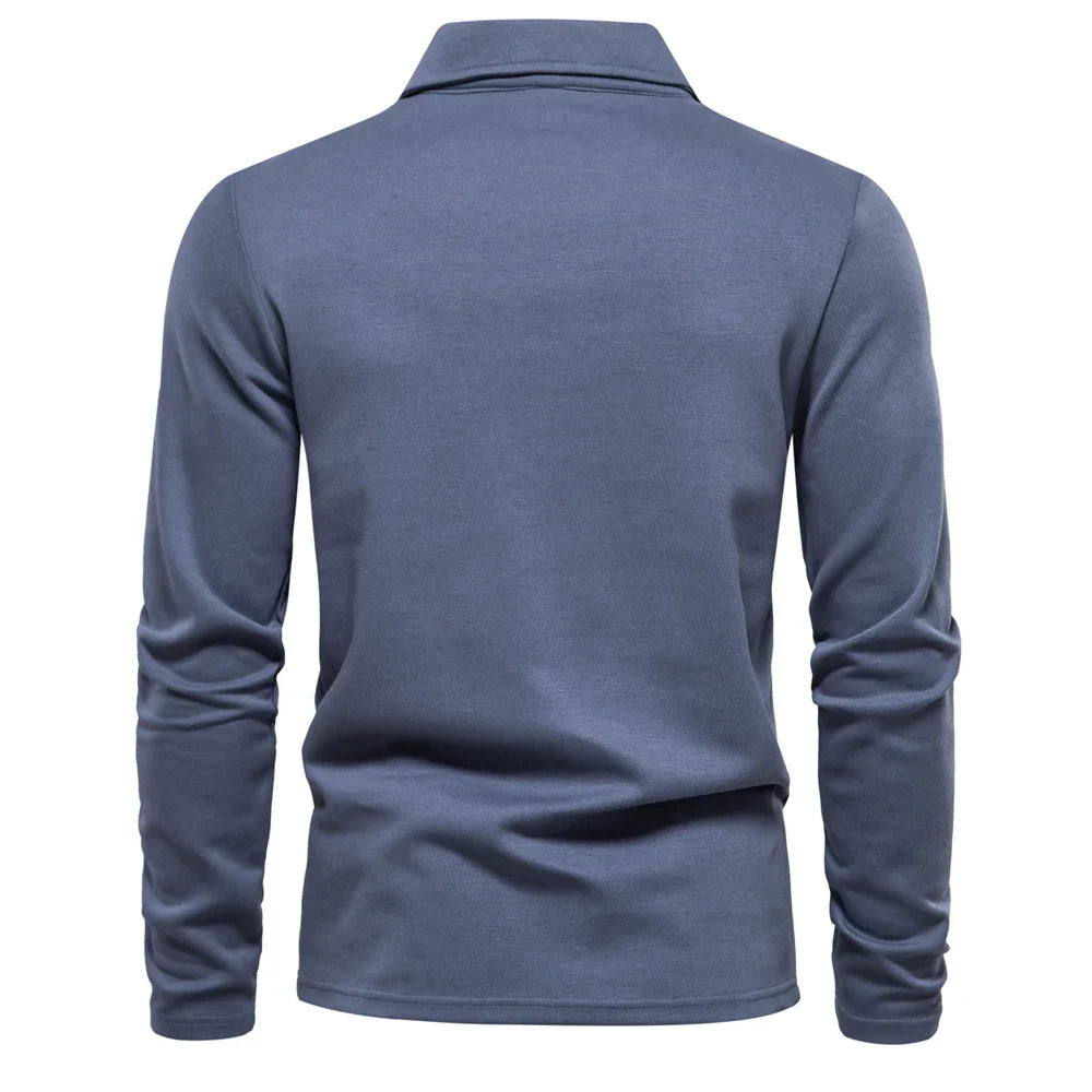 Men's Full Sleeves Polo Shirt | Luxury Golf Polo Shirt | Turn Down Collar