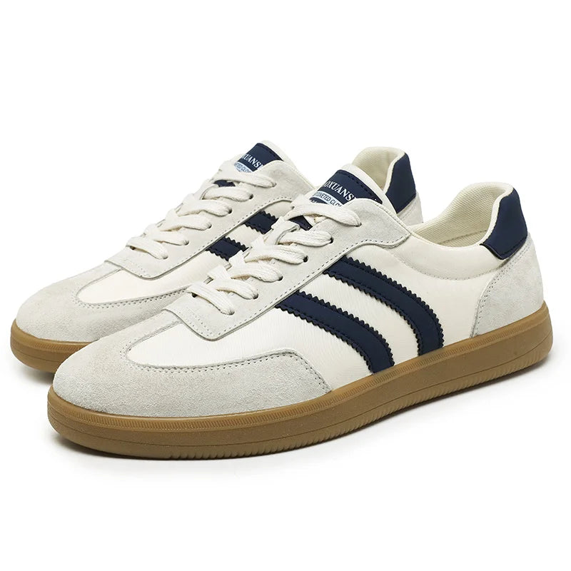 Men Genuine Leather Casual Shoes | Skate Shoes | Non-slip Sneakers Beige