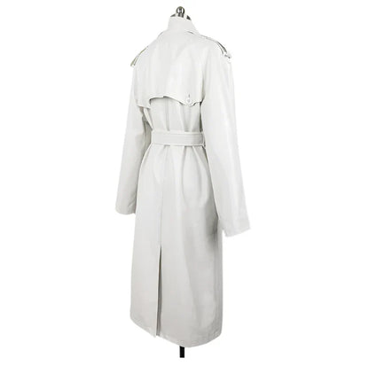 Women's Oversized Leather Trench Coat with Belt | Extra Long Leather Coat