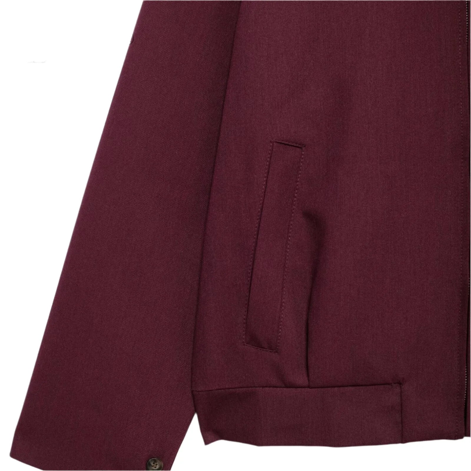 Women Vintage Loose Burgundy Zipper Jacket