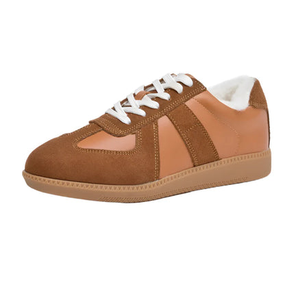 Women Genuine Leather Sneakers | Training Shoes Brown fluff