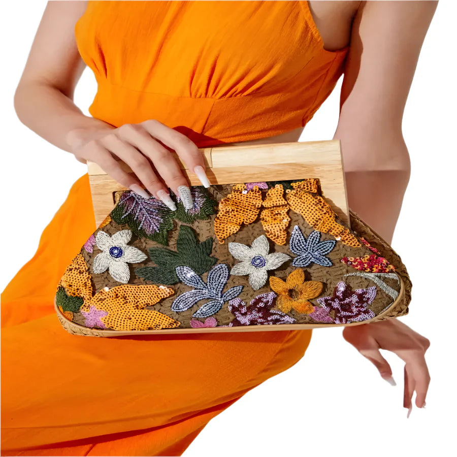 Women Flower Sequins Clutch Bag | Evening Bag | Party Bag