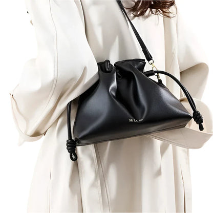 Women Leather Crossbody Bucket Bag