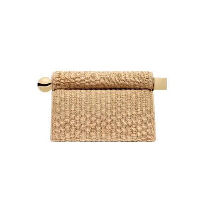 Women Leather Rolled-Up Clutch Bag | Versatile | Folding Clutch | Chain Single-Shoulder Bag | Crossbody Bag Khaki