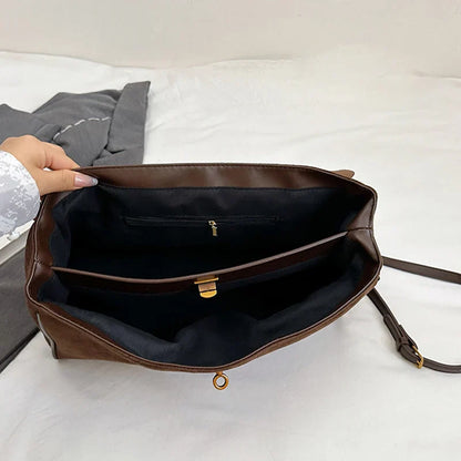 Women French Handbag | Luxury Shoulder Bag | Large Capacity Metal Buckle Tote Bag