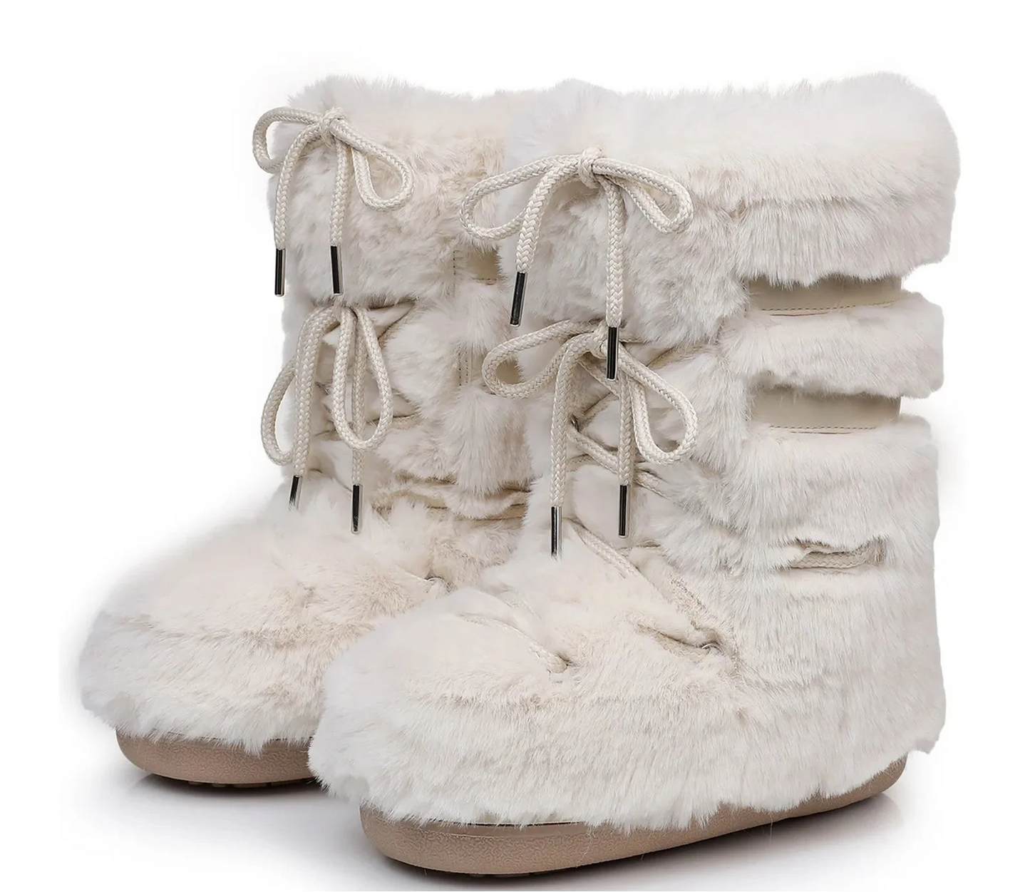 Women Winter Lace-up Ankle Boots | Snow Boots | Classic Platform Boots | Waterproof | Non-slip | Ski Boots beige 1