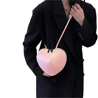 Women Heart Shaped Crossbody Bag | Sling Purse Pink