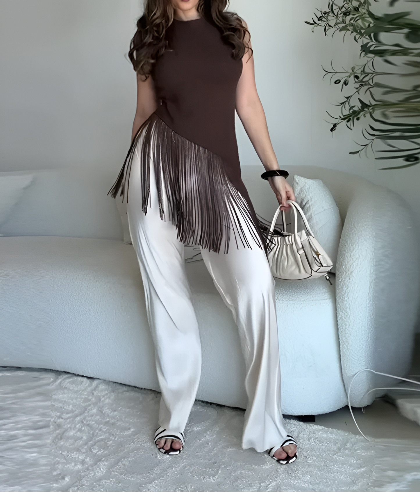 Women Tassel Knitted Top | Sleeveless | Holiday | Summer