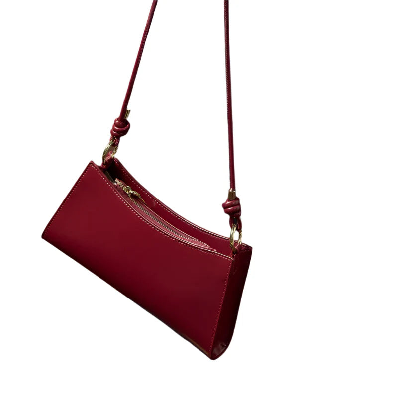 Women Baguette Leather Underarm Bag
