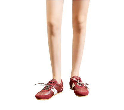 Women German Training Shoes | Leather Flat Sneakers | Forrest Gump Shoes